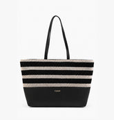 Culge Chicago "The Lake Shore" Mixed-Media Tote – Onyx & Cream