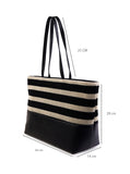 Culge Chicago "The Lake Shore" Mixed-Media Tote – Onyx & Cream