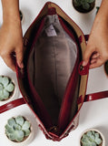 Culge Chicago "The Drake" Luxury Monolith Tote – Crimson Noir