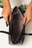 Culge Chicago "The Lake Shore" Mixed-Media Tote – Onyx & Cream