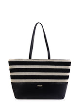 Culge Chicago "The Lake Shore" Mixed-Media Tote – Onyx & Cream
