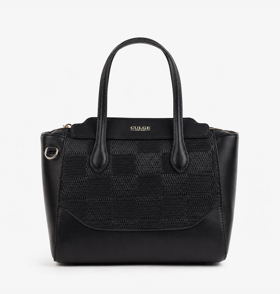 Culge Chicago "The Millennium" Checker-Mesh Satchel – Matte Onyx