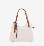 Culge Chicago "The Magnificent" Sculpted Shoulder Satchel – Alabaster Ivory & Soft Saddle