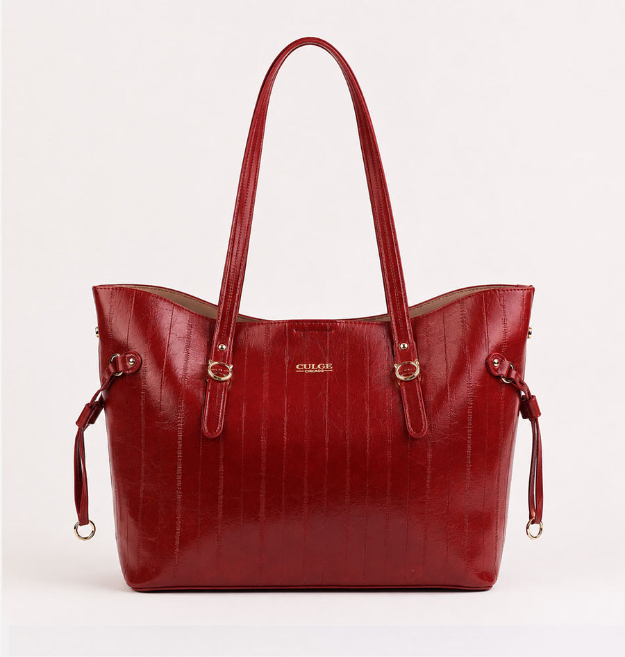 Culge Chicago "The Drake" Luxury Monolith Tote – Crimson Noir