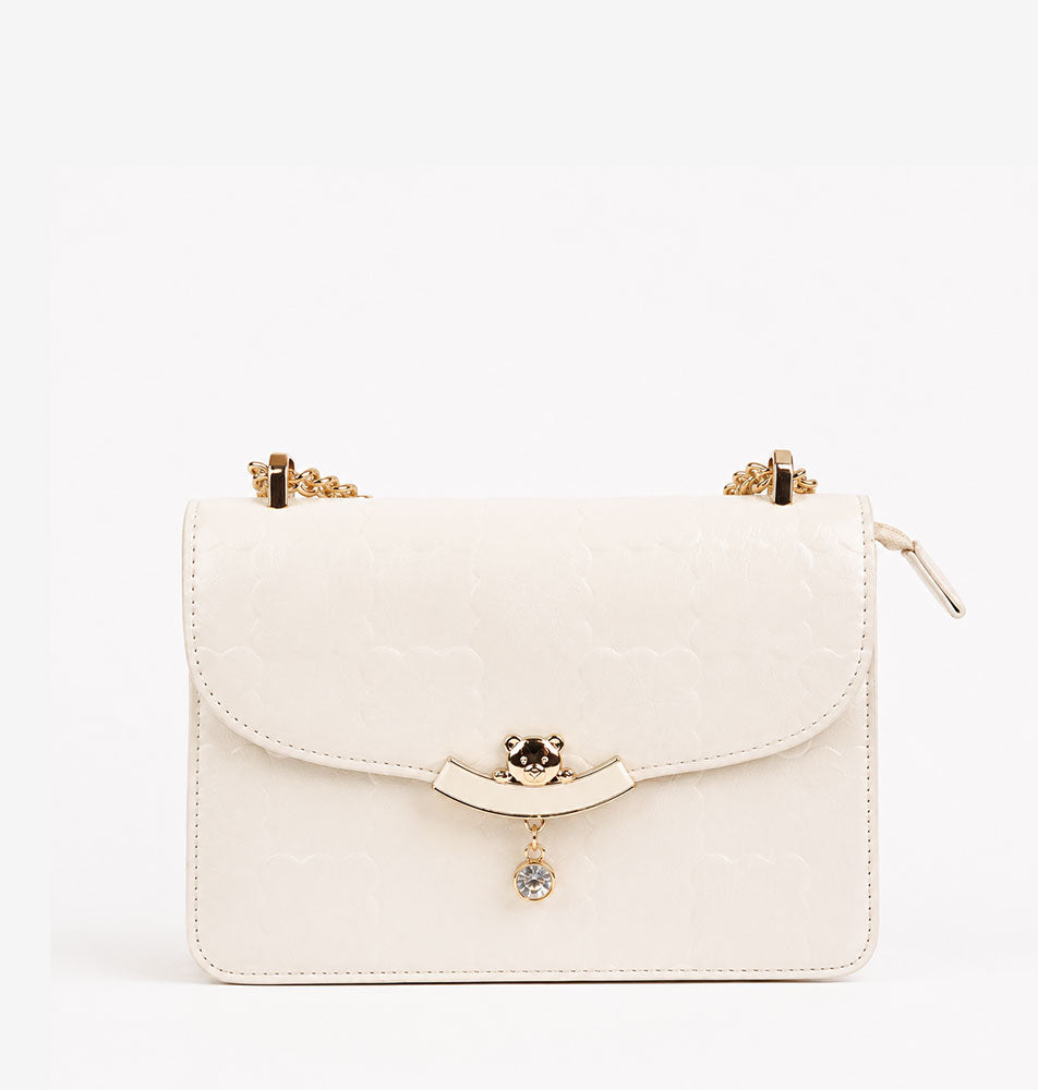 Culge Chicago "The Gold Coast" Romantic Flap Sling – Cream Gloss