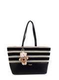 Culge Chicago "The Lake Shore" Mixed-Media Tote – Onyx & Cream