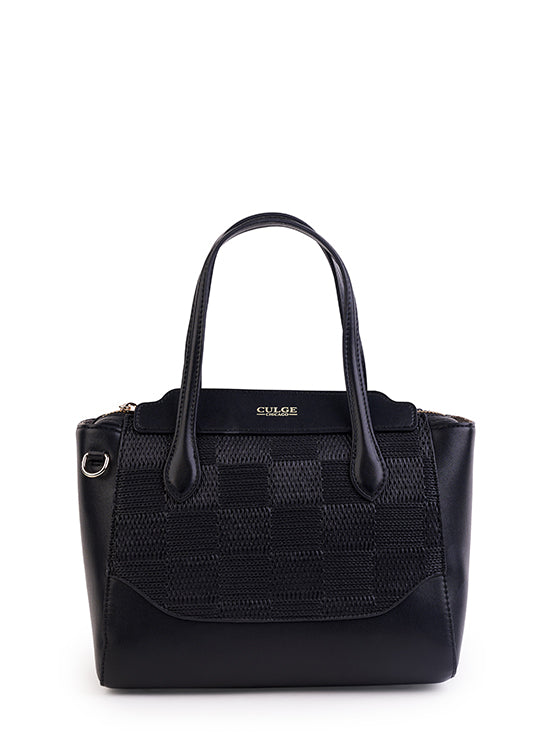 Culge Chicago "The Millennium" Checker-Mesh Satchel – Matte Onyx